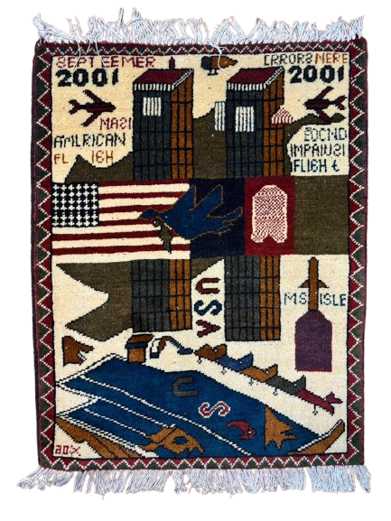 9/11 Rug Handwoven | Navy Blue Dove