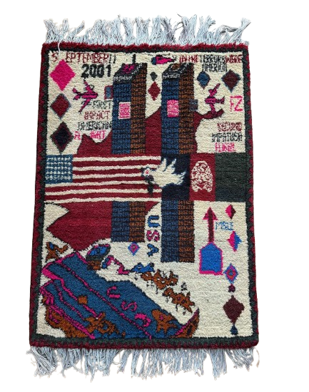 Handmade 9/11 Afghan War Rug | Multicolour