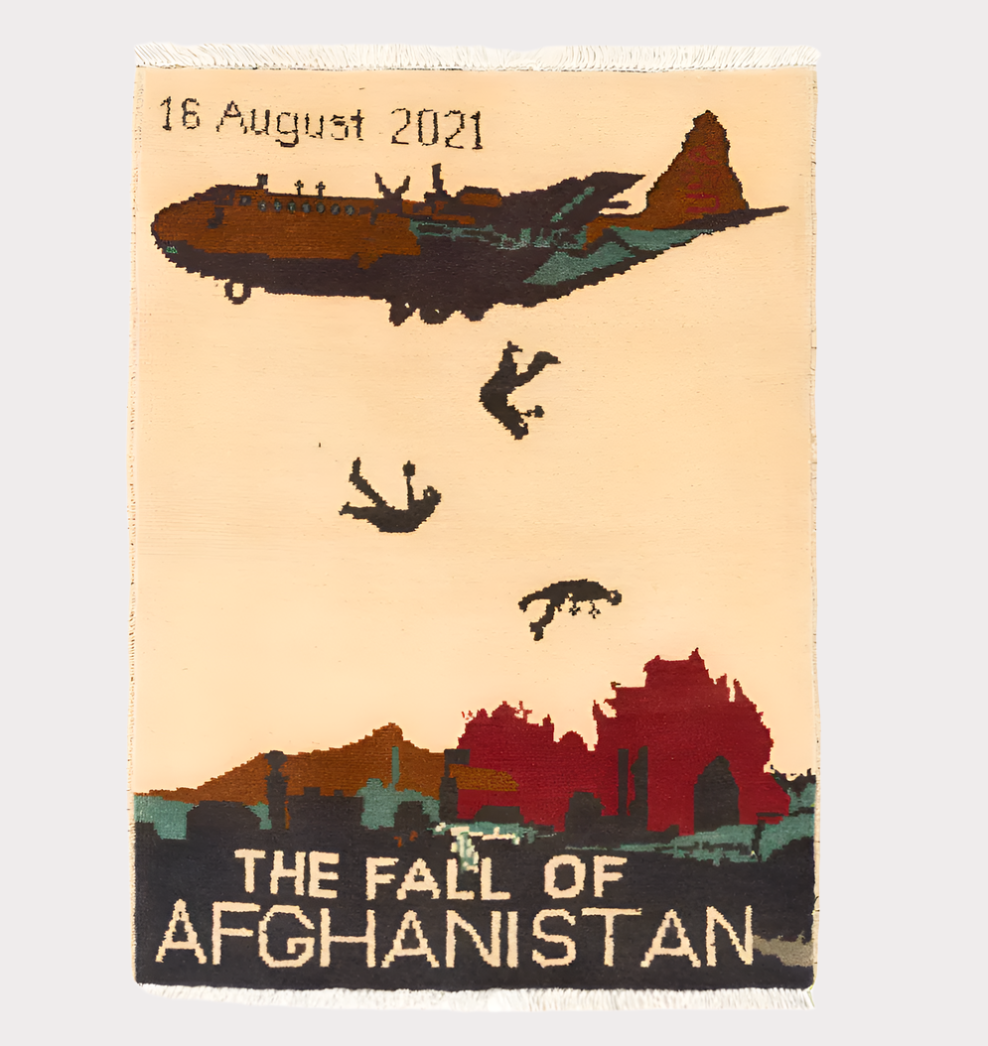 Fall of Afghanistan War Rug | Beige